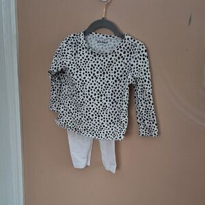 Old Navy Black and White Dotted Long Sleeve Tee